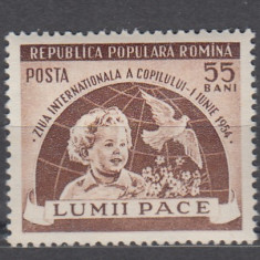 ROMANIA 1954 LP 369 ZIUA INTERNATIONALA A COPILULUI MNH