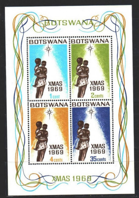 Botswana, 1969, Craciun, bloc, MNH foto