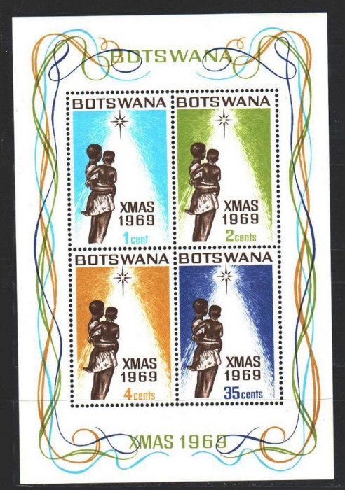 Botswana, 1969, Craciun, bloc, MNH