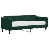 Cumpara ieftin Pat de zi cu saltea, verde inchis, 90x200 cm, catifea