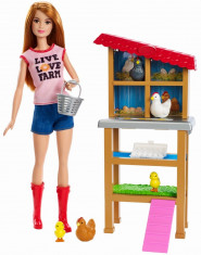 Set Barbie papusa cu mobilier pentru fermier foto