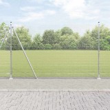 &Icirc;ngrădire din s&acirc;rmă sudată cu 13 st&acirc;lpi flansați 1.6x25 m Oțel galvanizat