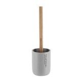 Perie De Toaletă Polirăsină &ndash; Gri/Bamboo Compoziție Polirăsină + Pvc