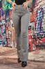 F918-18 Blugi evazati cu talie inalta din denim usor elastic, 42