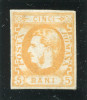 1869 , Lp 25 , Carol I 5 Bani portocaliu - nestampilat
