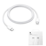 Cablu USB-C la USB-C Apple MQKJ3ZM/A, 1m, 60W, Alb - Incarcare Rapida si Transfer Date