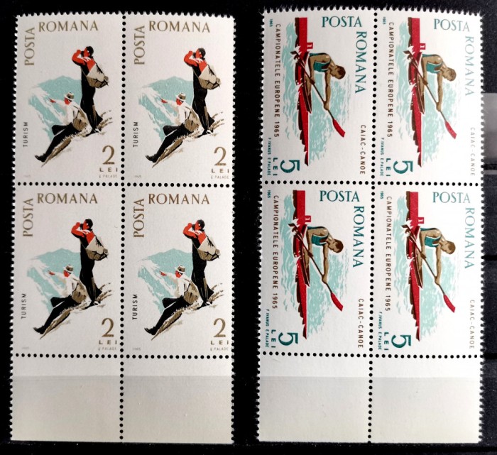 ROMANIA 1965 - Spartachiada - Blocuri de 4 - MNH** - LP 616