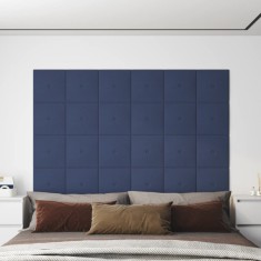 vidaXL Panouri de perete 12 buc. albastru 30x30 cm textil 1,08 m? foto