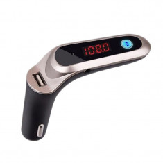 Modulator auto bluetooth FM CARG6, LED, slot USB, suport microSD, telecomanda foto