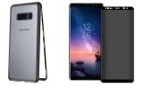 Husa Samsung Galaxy Note 8 Magnetica cu spate din sticla securizata si folie privacy pentru ecran, MyStyle