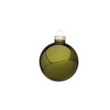 Set 12 globuri brad Craciun sticla verde moss &Oslash; 6 cm