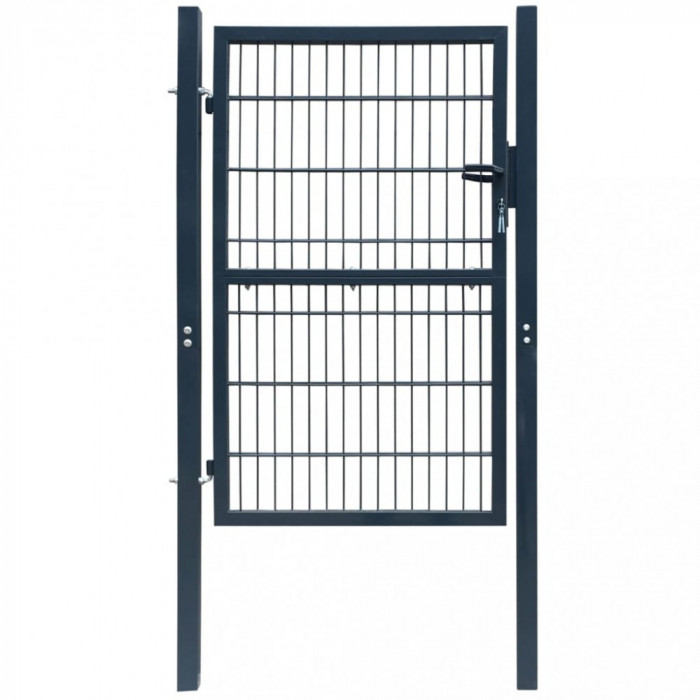 Poarta pentru gard 2D (simpla), gri antracit, 106x170 cm GartenMobel Dekor