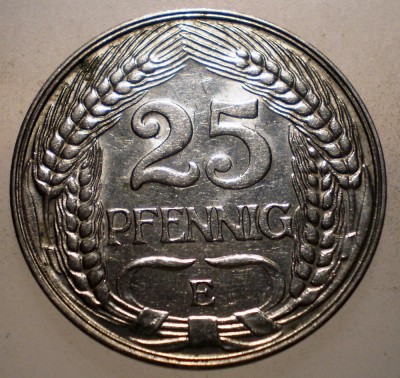 E.040 GERMANIA 25 PFENNIG 1911 E foto
