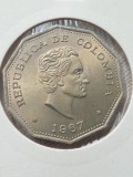 F1 COLUMBIA 1 pesos 1967 UNC, America Centrala si de Sud