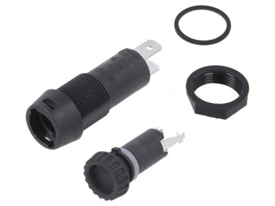 Clema Siguranțe Cilindrice 5x20mm 10A Panou Neagră 250V foto