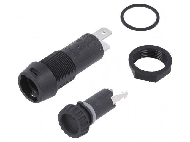 Clema Siguranțe Cilindrice 5x20mm 10A Panou Neagră 250V