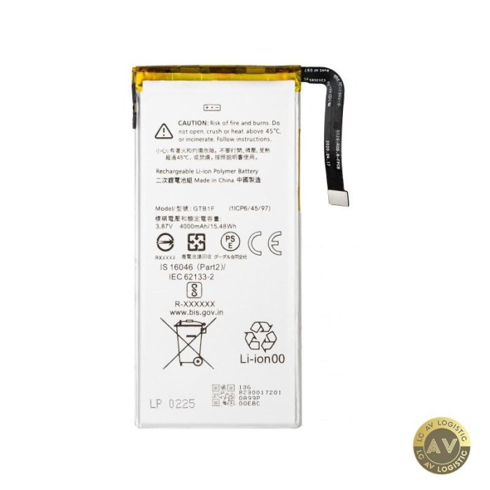 Acumulator pentru Google Pixel 5 GTB1F