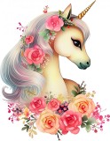 Cumpara ieftin Sticker decorativ, Unicorn, Portocaliu, 77 cm, 1287STK-1