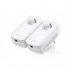 Powerline TP-Link PA8010PKIT , 1200 Mbps , Priza integrata , Alb foto