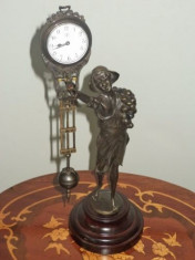 Elegant ceas Junghans de birou din bronz cu pendul foto