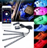 Lumini Ambientale KIT 4 Benzi Led RGB cu Aplicatie Bluetooth