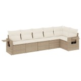 Cumpara ieftin Set canapele de gradina cu perne, 6 piese, bej, poliratan