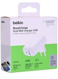 Belkin Dual 42w 30w Usb-c Pd Pps + 12w Usb-a Dual Wall Charger White