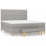 Cumpara ieftin Pat continental, gri deschis, 180x200 cm, material textil