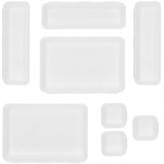 Set organizatoare pentru sertare, 8 piese interconectabile, plastic alb