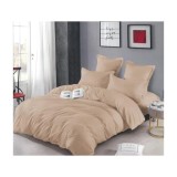 Cumpara ieftin Lenjerie de Pat Dublu, Bumbac Finet-Creponat, 6 Piese, Bej-LJ1097