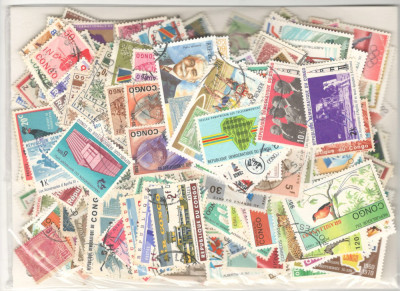 CONGO.Lot peste 340 buc. timbre+1 buc. colita stampilate si nestampilate foto