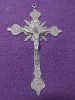 Crucifix de gat vechi complet MARE-Argintiu,expus fara a fi curata/lustruit.22cm