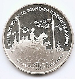 Polonia 100000 Zloti 1991 - Cavaleri Hubal , PROBA, Nickel, 32 mm, Md5, P394 UNC !!!