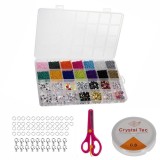 Set creativ pentru copii, 10000 elemente decorative pentru creare bratari si bijuterii colorate, 24 x 12 x 2 cm, Ani 8+, Multico