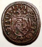 G.345 GERMANIA SOEST 3 PFENNIG 1741, Europa, Cupru (arama)