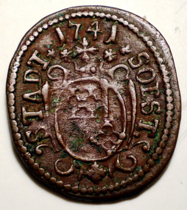 G.345 GERMANIA SOEST 3 PFENNIG 1741