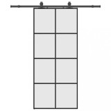 Cumpara ieftin Usa glisanta cu set de feronerie neagra 90x205 cm Sticla ESG
