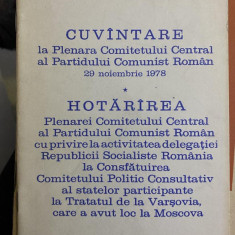 N. Ceausescu Cuvantare la plenara CC al PCR Tratatul de la Varsovia Moscova 1978