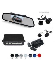 Senzori parcare cu camera video si display LCD de 4.3&quot; in oglinda T23 Negru