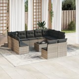 Gossi set canapele de gradina cu perne, 12piese gri deschis poliratan