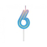Lumanare tort cifra 6, Neon 44 x 28 x 12 mm