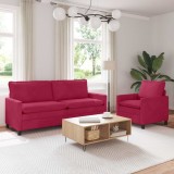 vidaXL Set de canapea 2 pcs Roșu Vin Catifea 3417113
