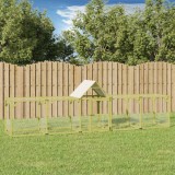 Cotet gaini vidaXL, 500x100x150cm, lemn masiv pin impregnat, acoperis poliester, maro, usa cu incuietoare, protectie animale