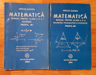 Manuale matematica clasa X profil M1 Mircea Ganga (2 vol) foto