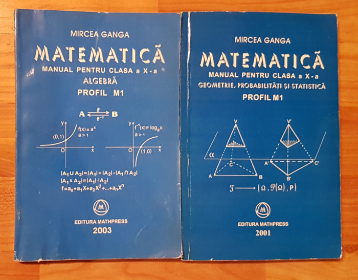 Manuale matematica clasa X profil M1 Mircea Ganga (2 vol)