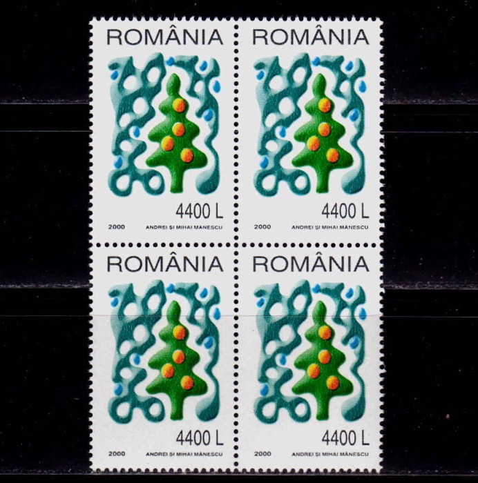 RO 2000 ,LP 1537 ,&quot;Craciun &quot; , serie bloc de 4, MNH