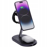 Innostyle Magstation 3-In-1 &Icirc;ncărcător Inductiv Pentru &Icirc;ncărcarea Ceasului Magsafe Iphone Airpods Stație De &Icirc;ncărcare Negru