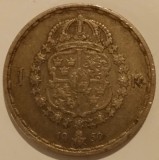 Moneda Regatul Suediei - 1 Krona 1950 - TS - Argint