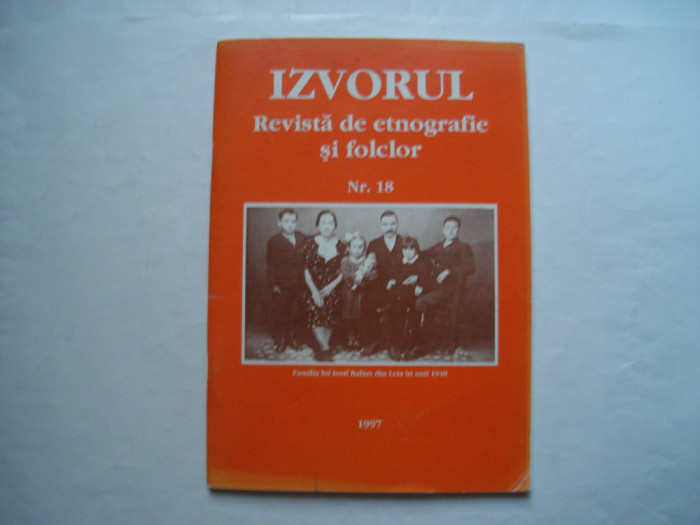 Izvorul. Revista de etnografie si folclor, nr. 18, 1997