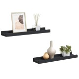 Cumpara ieftin Rafturi rame foto cu bordura, 2 buc., negru, 40 x 9 x 3 cm, MDF